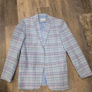 Boys Size 20 Crown & Ivy brand multicolor plaid blazer. New w/o Tags